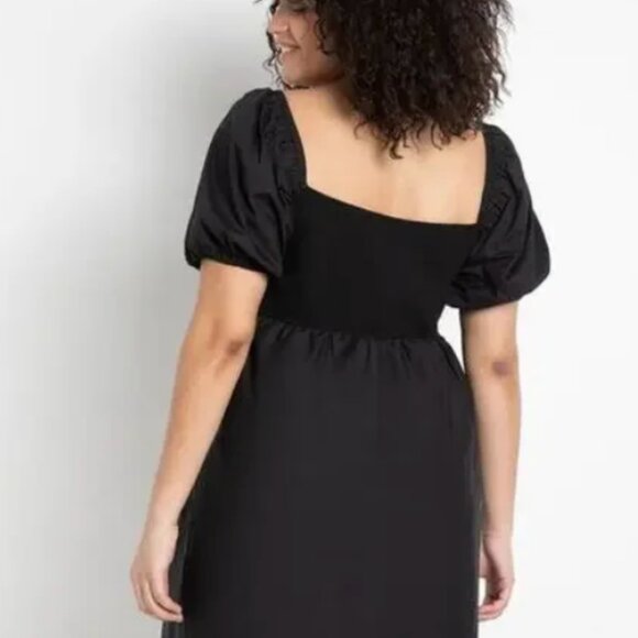NTW Eloquii Black Puff Sleeve Mini Dress - Picture 5 of 6